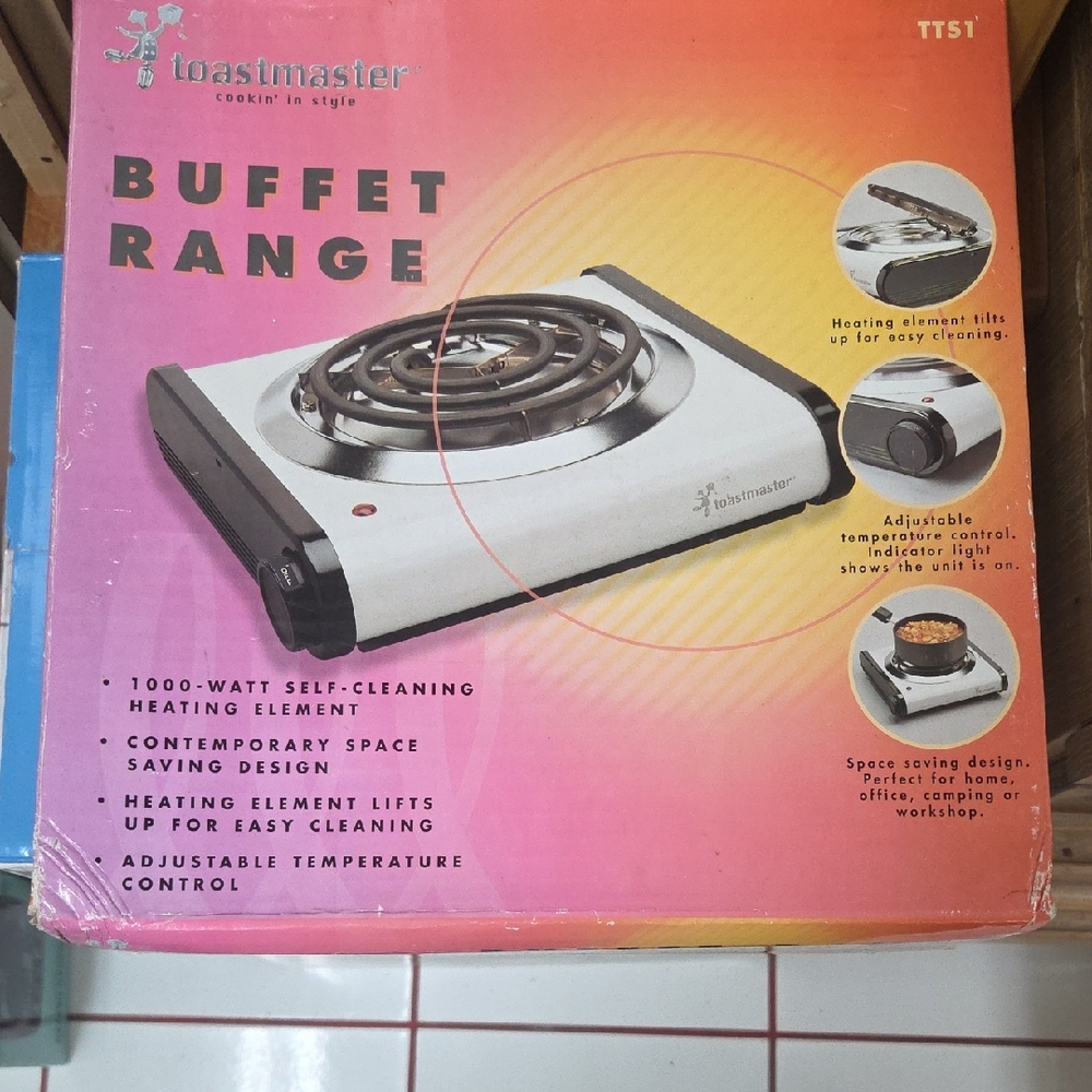 Toastmaster Silver Single-Burner Buffet Range - Portable Hot Plate